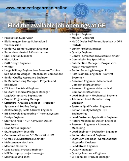 Find The Available Job Openings At Ge Connecting Abroad